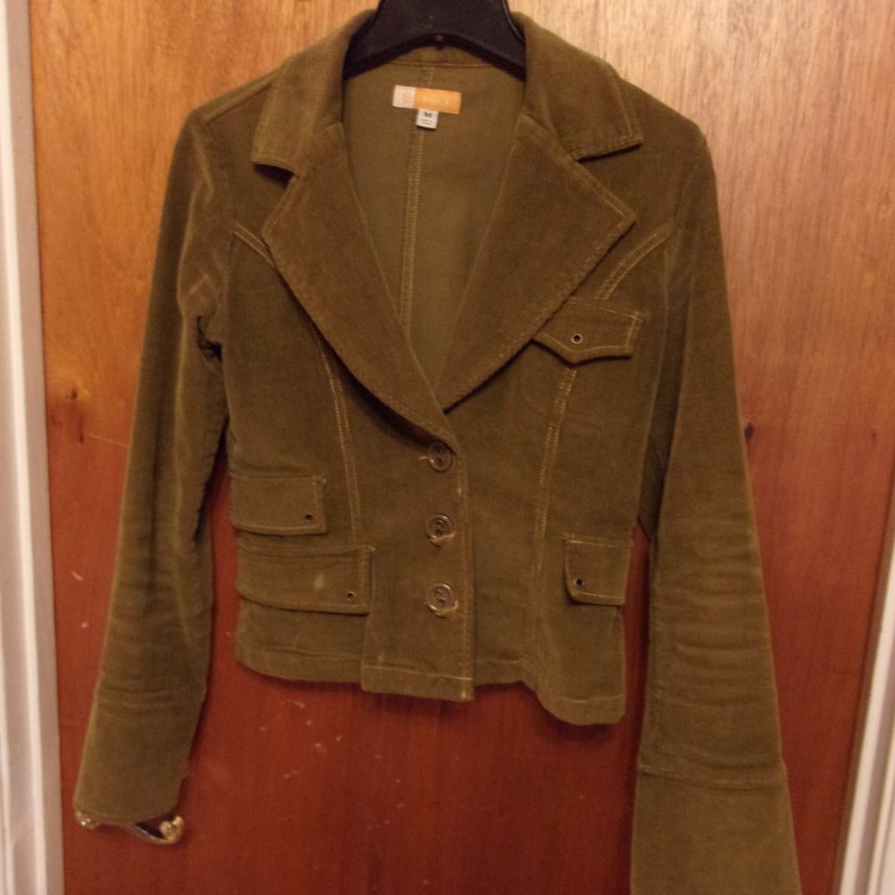Tulle Chartreuse Green Corduroy Blazer jkt med